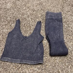 Aura Ribbed Charcoal Apparel